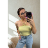 Crop top żółty